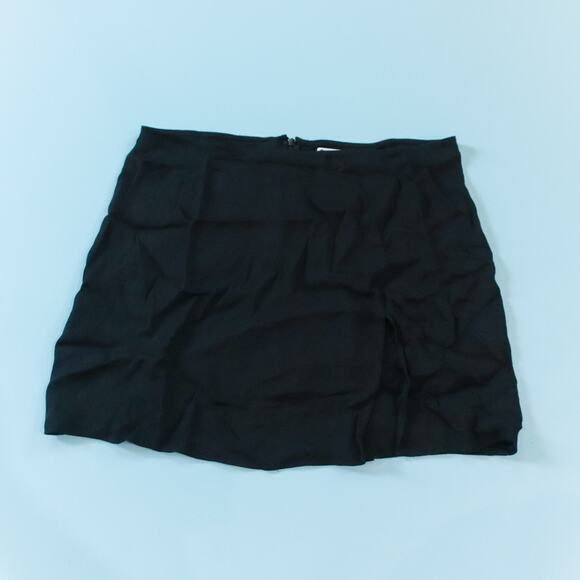 Reformation Kiara Low Stretch Crepe Black Thigh Slit Micro Mini Skirt Size 10 - Picture 2 of 7